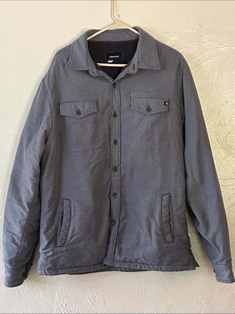 Marmot Men's Gray Button-Front Shirt Jacket